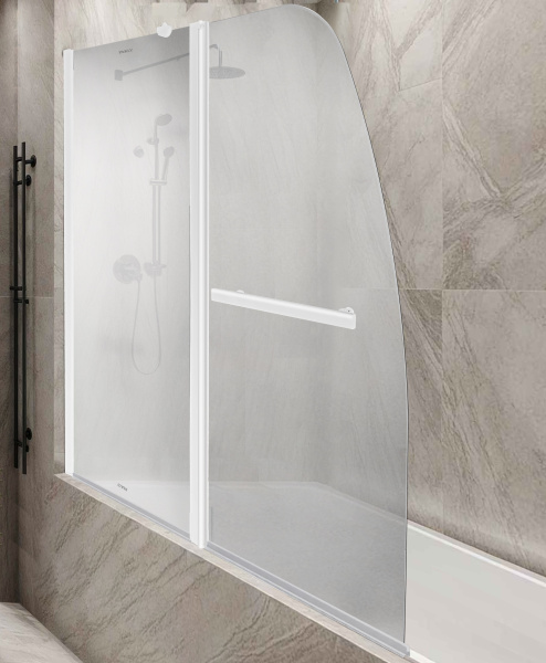 Штора для ванной стеклянная Parly F03F белый