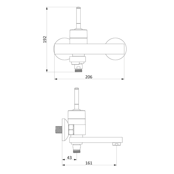 Смеситель для ванны Damixa Arc 291000000 хром глянцевый
