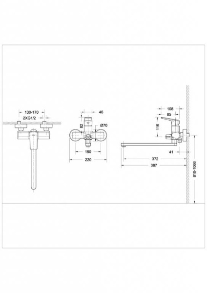 Смеситель для ванны c длинным изливом Bravat REAL F6121179CP-01L Смеситель для ванны c длинным изливом Bravat REAL F6121179CP-01L