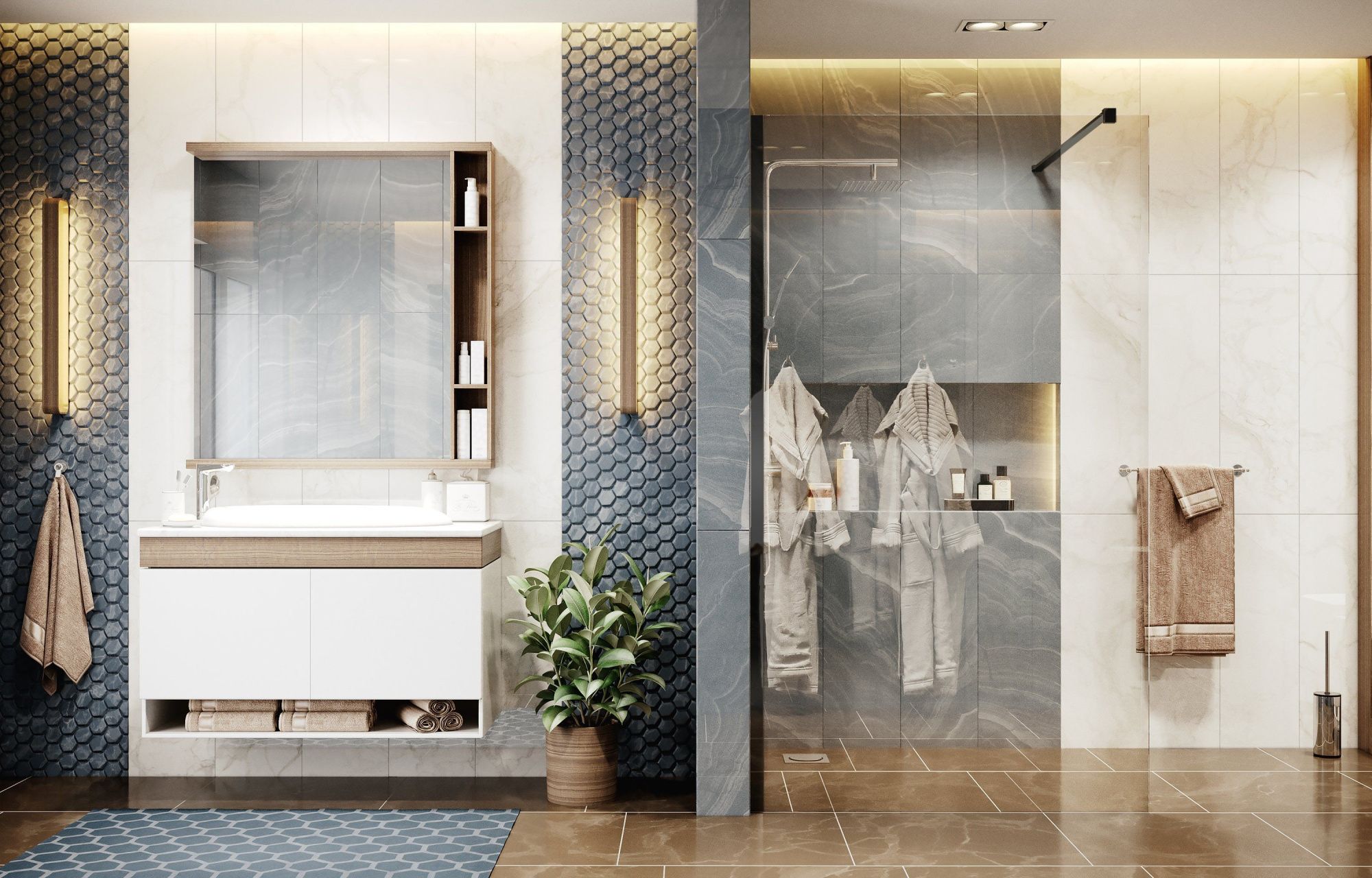 Душевая перегородка 120х200 см Ambassador Walk-in 15031112 черный