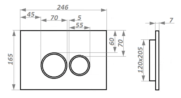 Кнопка смыва Ceruttispa CR05CG шампань золотой глянцевый