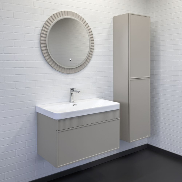 Тумба с раковиной Comforty Мадрид 80 см 00-00009124 подвесная серый шелк