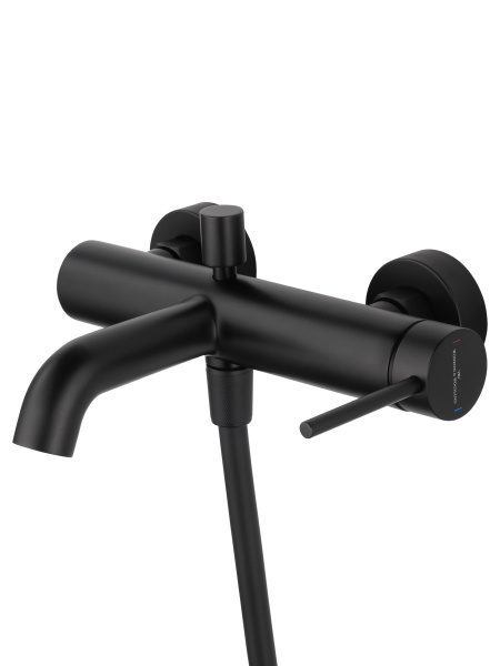 Смеситель для ванны с душем и гарнитуром Wonzon & Woghand Stick WW-88639017-MB черный матовый