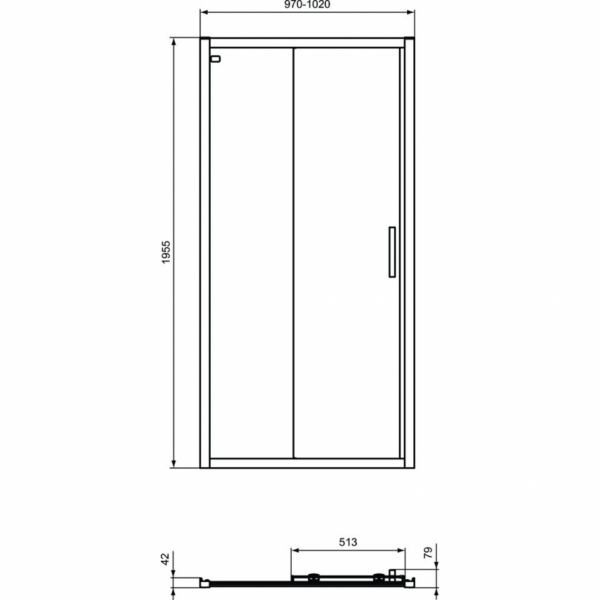 Сдвижная дверь в нишу 100 см Ideal Standard CONNECT 2 Sliding door K9273V3 Сдвижная дверь в нишу 100 см Ideal Standard CONNECT 2 Sliding door K9273V3