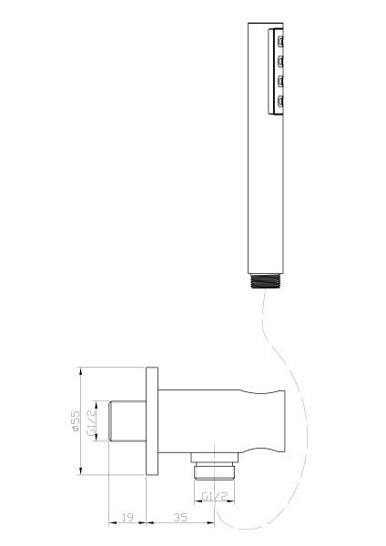 Ручной душ  BelBagno ANCONA ANCONA-DFS-CRM хром Ручной душ  BelBagno ANCONA ANCONA-DFS-CRM хром