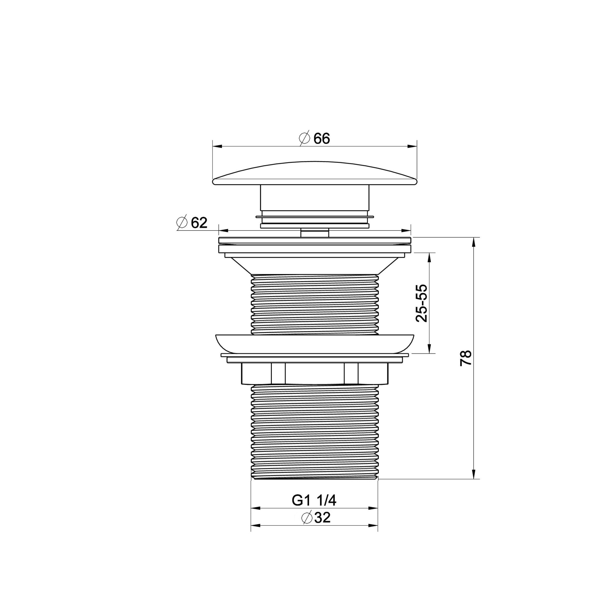 Донный клапан для раковины Wonzon & Woghand WW-88SS02-MB черный матовый