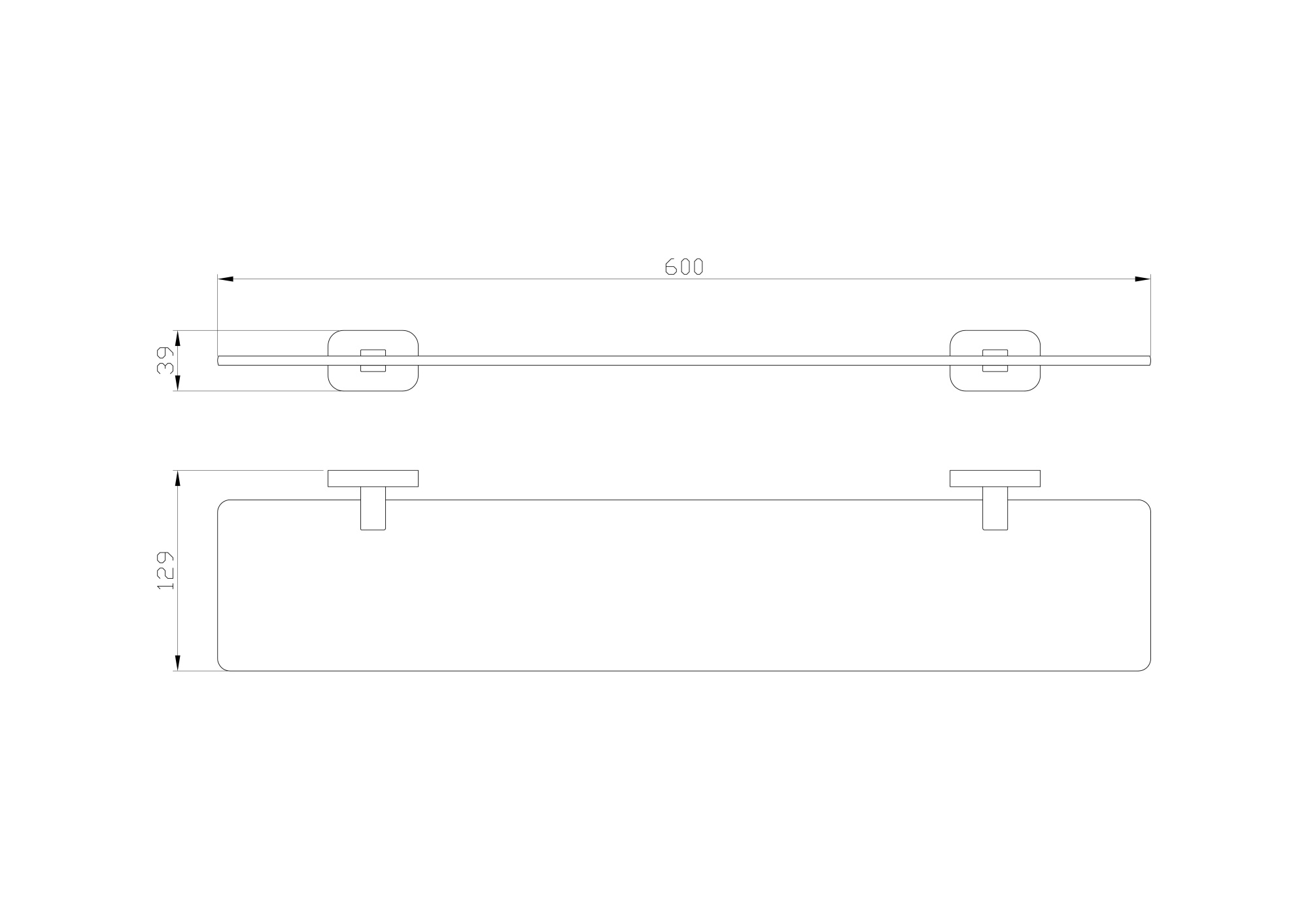 Стеклянная полка для ванной Wonzon & Woghand Graffity WW-9327-BG золото брашированная