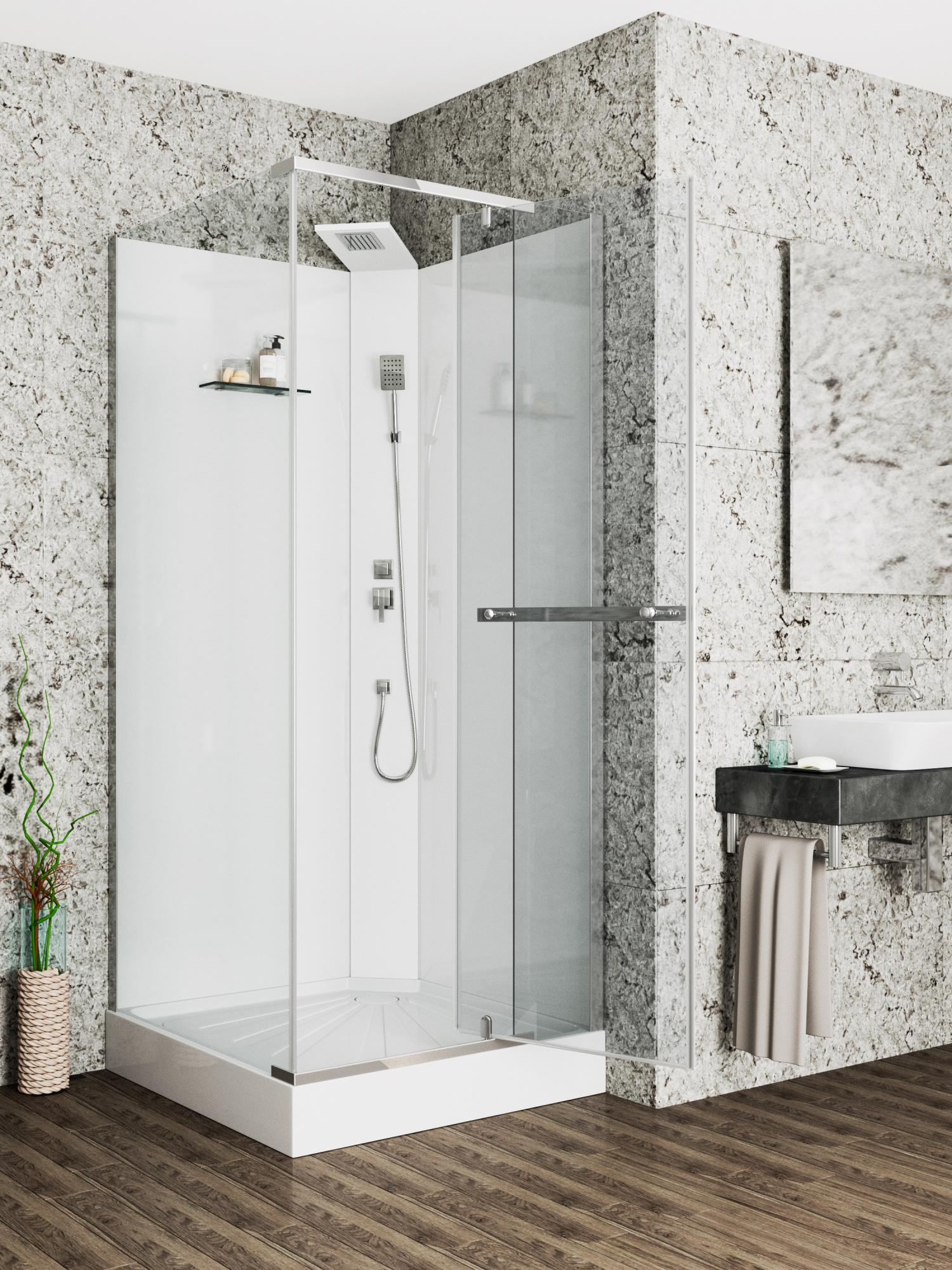 Душевая кабина Ceruttispa 90x225 MiMi90T профиль хром