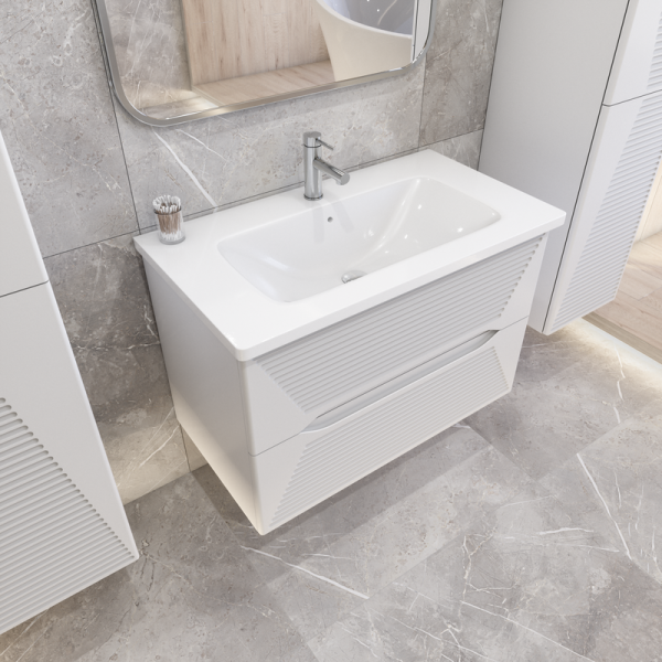 Тумба под раковину Caprigo Modo Terza 80 см 35613-SF027 подвесная белая