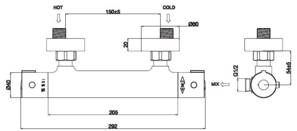 Смеситель для душа Esko Mikros T3080 хром глянцевый