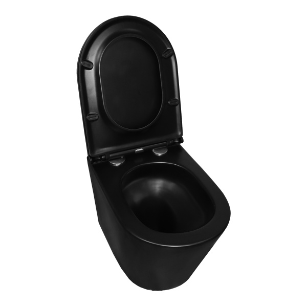 Унитаз Azario Teramo AZ-0053-UQ3-MB подвесной безободковый с микролифтом