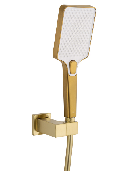 Смеситель для душа с гарнитуром Wonzon & Woghand Cube 2.0 WW-88048068-BG золото брашированный
