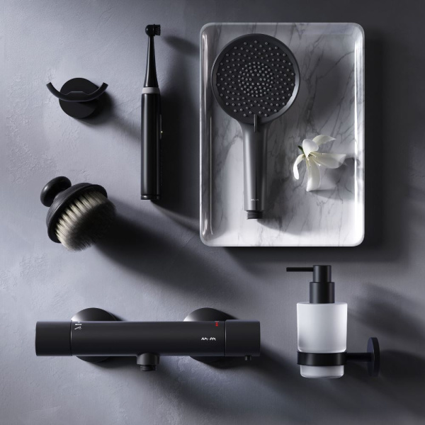 Смеситель для ванны с термостатом Am.Pm X-Joy F85A40022 черный матовый