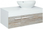 Тумба под раковину Runo Вудлайн 100 см 00-00001011 подвесная скандинавский дуб, белый