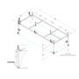 Каркас для ванны Cezares 130x60 EMP-140-70-MF-R