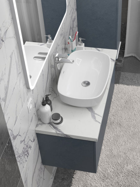 Столешница Какса-А 100 см 005400 для тумб и консолей белый мрамор