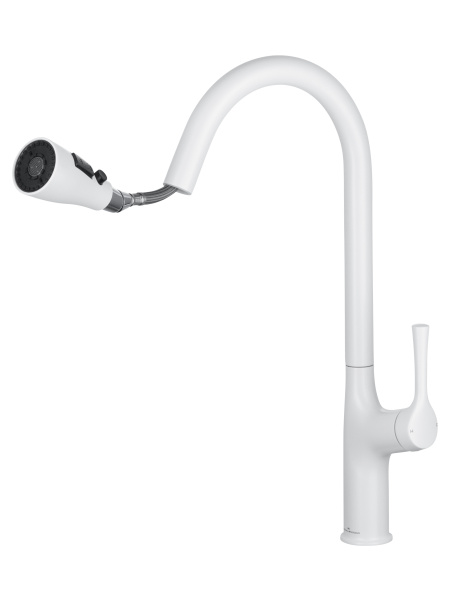 Смеситель для кухонной мойки Wonzon & Woghand WW-AE54123-MW белый матовый