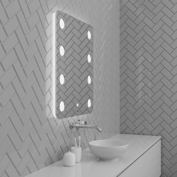 Зеркало GROSSMAN NEON 700*800*45 LED с сенсорным выключателем и гравировкой Зеркало GROSSMAN NEON 700*800*45 LED с сенсорным выключателем и гравировкой