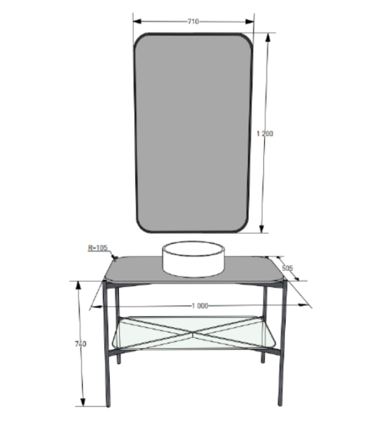 Консоль Salini Grazia 100 см 27G110 под раковину напольная