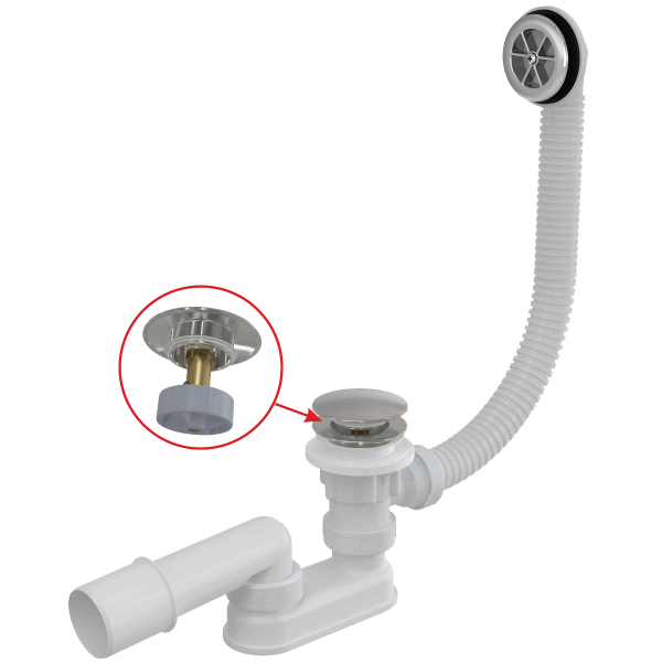 Сифон для ванны CLICK/CLACK металл ALCAPLAST A505CKM Сифон для ванны CLICK/CLACK металл ALCAPLAST A505CKM