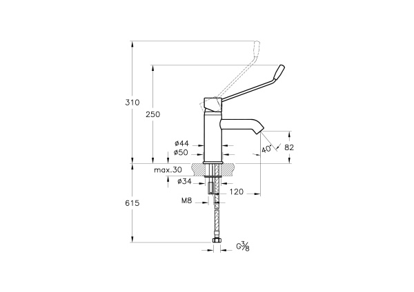 Смеситель для раковины VitrA AquaMed A42312WSA хром глянцевый