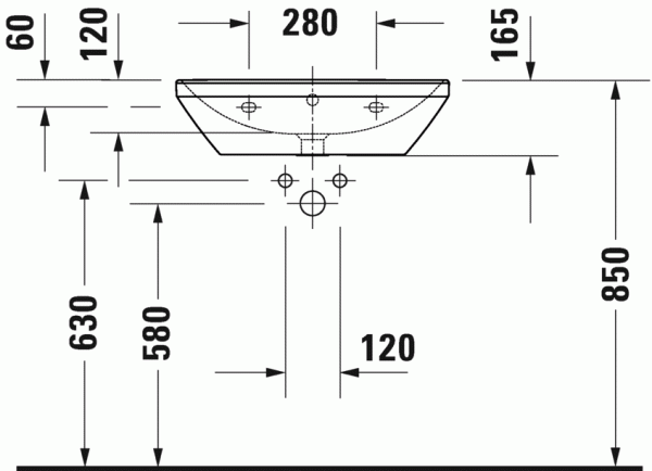 Раковина 60 см DURAVIT D-NEO 2366600000 Раковина 60 см DURAVIT D-NEO 2366600000