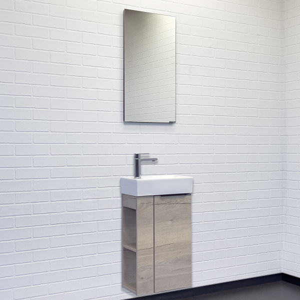 Тумба с раковиной Comforty Матэ 40 см 00-00015132 подвесная дуб дымчатый