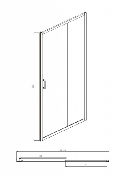 Душевая дверь в нишу 120x200 Bravat Drop BD120.4100A Душевая дверь в нишу 120x200 Bravat Drop BD120.4100A