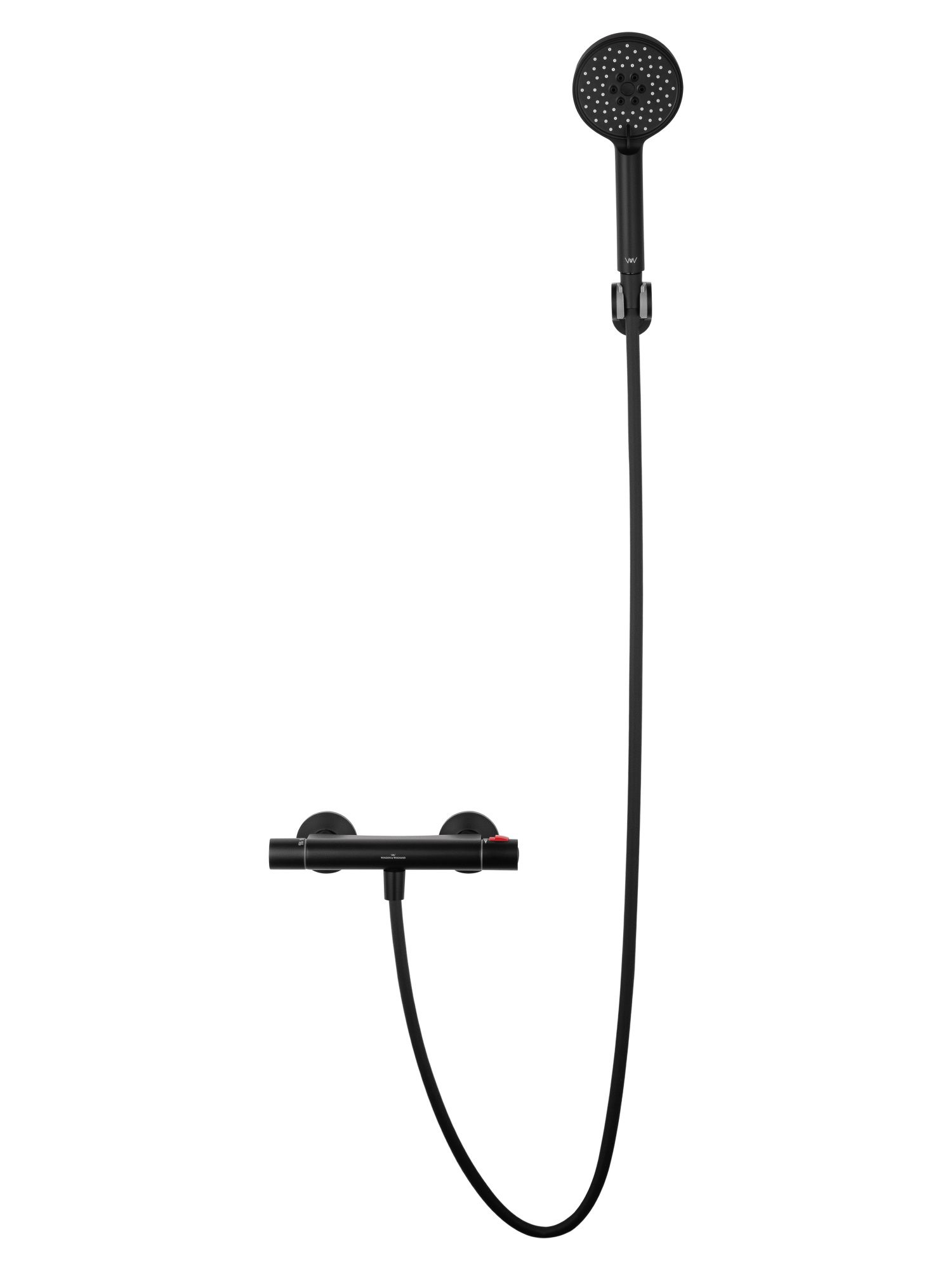 Смеситель для душа с термостатом и гарнитуром Wonzon & Woghand Inn 5 WW-B2005-A-MB черный матовый