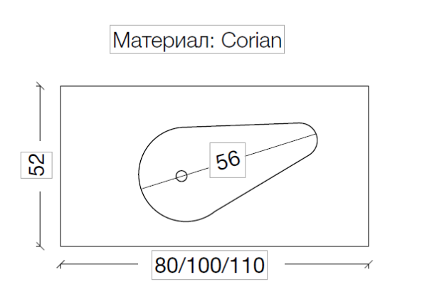 Столешница Armadi Art Corian Drop 111 см 858-110 Столешница Armadi Art Corian Drop 111 см 858-110