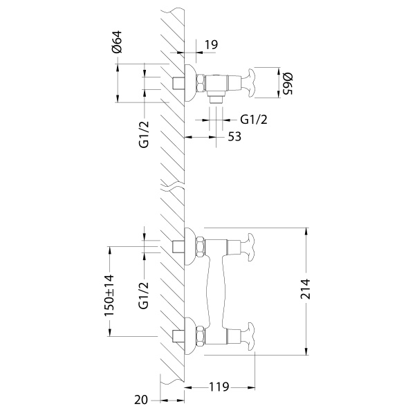 Смеситель для душа Lemark Flora LM0103C Смеситель для душа Lemark Flora LM0103C