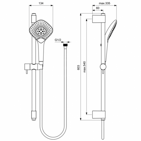 Душевой гарнитур со штангой Ideal Standard IDEALRAIN EVO JET B1762AA Душевой гарнитур со штангой Ideal Standard IDEALRAIN EVO JET B1762AA