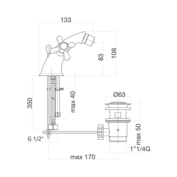 Смеситель для биде Webert Armony AM710102015 хром глянцевый