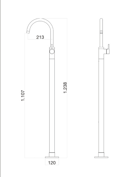 Смеситель для раковины напольный Webert Rimini RI832101560 черный Смеситель для раковины напольный Webert Rimini RI832101560 черный