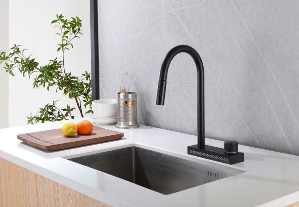 Смеситель для кухни на 2 воды с вытяжной лейкой ABBER Wasser Kreis AF8114B черный матовый Смеситель для кухни на 2 воды с вытяжной лейкой ABBER Wasser Kreis AF8114B черный матовый