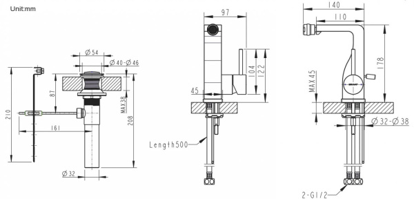Смеситель для биде Bravat Arc F36061K-ENG Смеситель для биде Bravat Arc F36061K-ENG