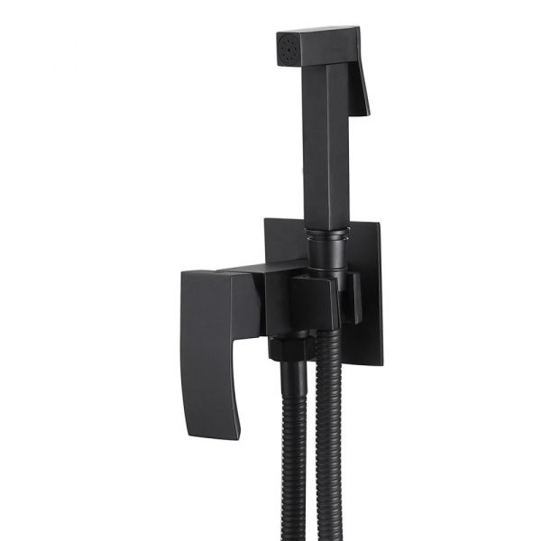 Смеситель с гигиеническим душем ABBER Wasserfall AF8625B черный матовый Смеситель с гигиеническим душем ABBER Wasserfall AF8625B черный матовый
