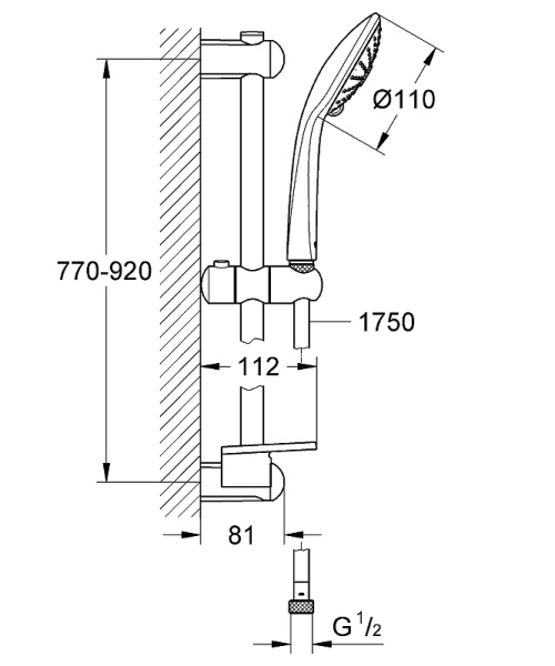 Душевой гарнитур  Grohe  27226001 хром Душевой гарнитур  Grohe  27226001 хром