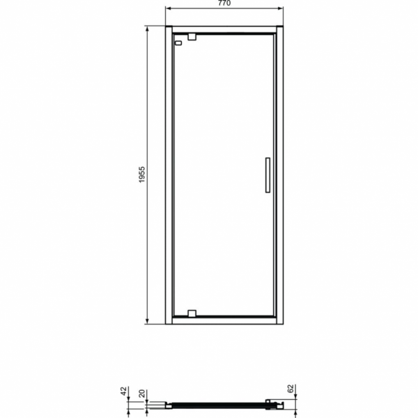 Распашная дверь в нишу 80 см Ideal Standard CONNECT 2 PV Pivot K9268V3 Распашная дверь в нишу 80 см Ideal Standard CONNECT 2 PV Pivot K9268V3