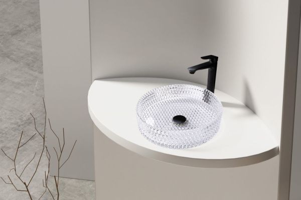Раковина накладная стеклянная ABBER Glas AK2301 прозрачная Раковина накладная стеклянная ABBER Glas AK2301 прозрачная