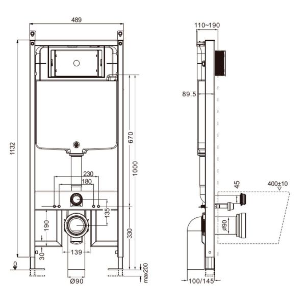 Инсталляция для унитаза AQUAme AQM4003 Инсталляция для унитаза AQUAme AQM4003