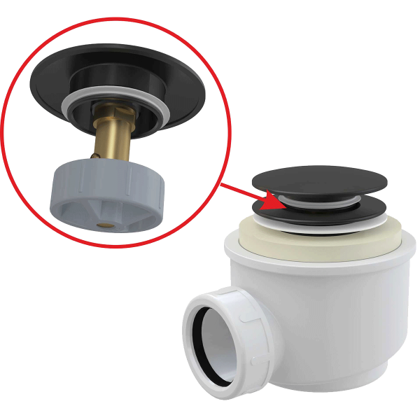 Сифон для душевого поддона CLICK/CLACK черный матовый ALCAPLAST A465BLACK-50 Сифон для душевого поддона CLICK/CLACK черный матовый ALCAPLAST A465BLACK-50