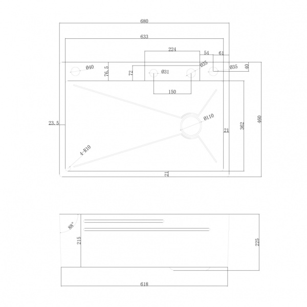 Кухонная мойка 46x22,5 см ABBER Wasser Kreis AF2194G золото