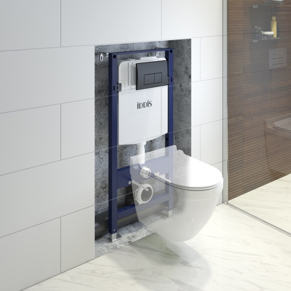 Комплект 2 в 1: инсталляция и клавиша смыва черн. IDDIS Optima Home OPH00MBi32K