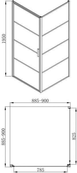 Душевой уголок 900х900х195 Bravat Blackline BS090.2115B Душевой уголок 900х900х195 Bravat Blackline BS090.2115B