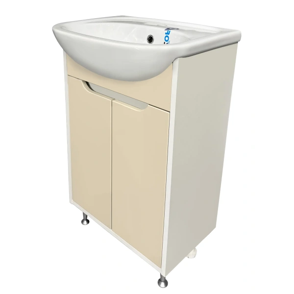 Тумба под раковину Runo Эконова 50 см 00-00004658 напольная крем