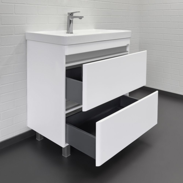 Тумба с раковиной Comforty Валдай 80 см 00-00019070 напольная белая