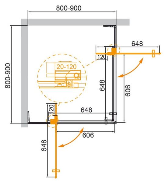 Душевой уголок 80x80 см Cezares SLIDER Slider-a-2-80/90-grigio-cr хром Душевой уголок 80x80 см Cezares SLIDER Slider-a-2-80/90-grigio-cr хром