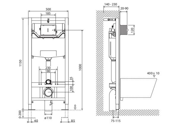 Инсталляция для унитазов  BelBagno  BB001-120 Инсталляция для унитазов  BelBagno  BB001-120