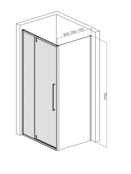 Душевая перегородка AQUAme AQM7111-2 черный прозрачная Душевая перегородка AQUAme AQM7111-2 черный прозрачная